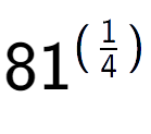 A LaTex expression showing 81 to the power of (1 over 4 )