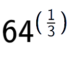 A LaTex expression showing 64 to the power of (1 over 3 )