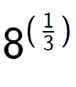 A LaTex expression showing 8 to the power of (1 over 3 )