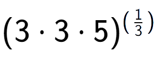 A LaTex expression showing (3 times 3 times 5) to the power of (1 over 3 )