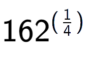 A LaTex expression showing 162 to the power of (1 over 4 )