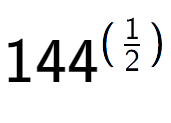 A LaTex expression showing 144 to the power of (1 over 2 )