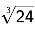 A LaTex expression showing 3-th root of 24