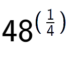 A LaTex expression showing 48 to the power of (1 over 4 )