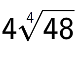 A LaTex expression showing 44-th root of 48