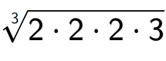 A LaTex expression showing 3-th root of 2 times 2 times 2 times 3