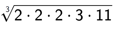 A LaTex expression showing 3-th root of 2 times 2 times 2 times 3 times 11