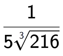 A LaTex expression showing 1 over 53-th root of 216