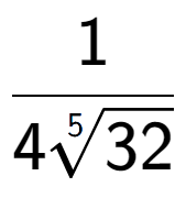 A LaTex expression showing 1 over 45-th root of 32