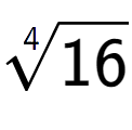 A LaTex expression showing 4-th root of 16