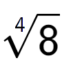 A LaTex expression showing 4-th root of 8