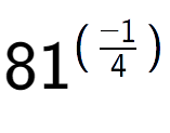 A LaTex expression showing 81 to the power of (-1 over 4 )