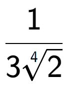 A LaTex expression showing 1 over 34-th root of 2