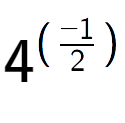 A LaTex expression showing 4 to the power of (-1 over 2 )