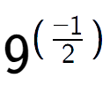 A LaTex expression showing 9 to the power of (-1 over 2 )