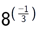 A LaTex expression showing 8 to the power of (-1 over 3 )