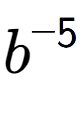 A LaTex expression showing b to the power of -5