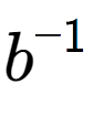 A LaTex expression showing b to the power of -1