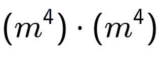 A LaTex expression showing (m to the power of 4 ) times (m to the power of 4 )