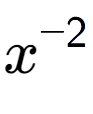 A LaTex expression showing x to the power of -2