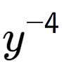 A LaTex expression showing y to the power of -4