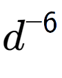 A LaTex expression showing d to the power of -6