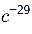 A LaTex expression showing c to the power of -29