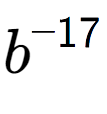 A LaTex expression showing b to the power of -17