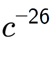 A LaTex expression showing c to the power of -26