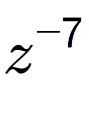 A LaTex expression showing z to the power of -7