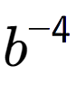 A LaTex expression showing b to the power of -4