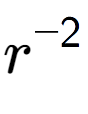 A LaTex expression showing r to the power of -2