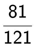 A LaTex expression showing 81 over 121