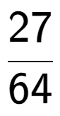 A LaTex expression showing 27 over 64