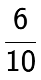 A LaTex expression showing 6 over 10