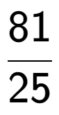 A LaTex expression showing 81 over 25