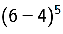A LaTex expression showing (6 - 4) to the power of 5