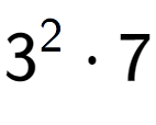 A LaTex expression showing 3 to the power of 2 times 7