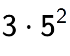 A LaTex expression showing 3 times 5 to the power of 2