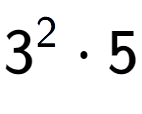 A LaTex expression showing 3 to the power of 2 times 5