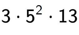 A LaTex expression showing 3 times 5 to the power of 2 times 13