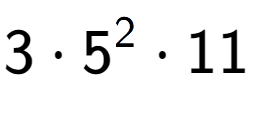 A LaTex expression showing 3 times 5 to the power of 2 times 11