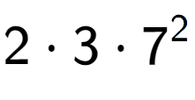 A LaTex expression showing 2 times 3 times 7 to the power of 2