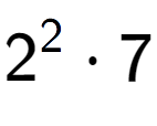 A LaTex expression showing 2 to the power of 2 times 7