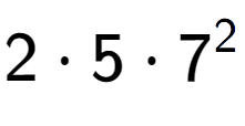 A LaTex expression showing 2 times 5 times 7 to the power of 2