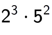 A LaTex expression showing 2 to the power of 3 times 5 to the power of 2