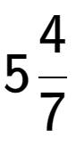 A LaTex expression showing 54 over 7