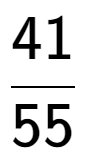 A LaTex expression showing 41 over 55