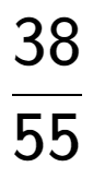 A LaTex expression showing 38 over 55