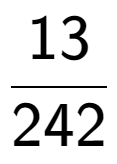 A LaTex expression showing 13 over 242